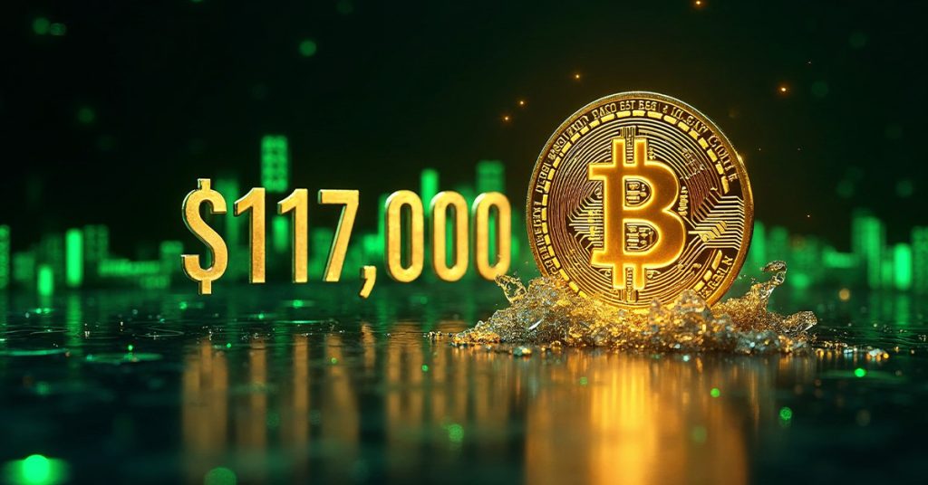 Bitcoin breaks previous all-time high and jumps above $117,000
