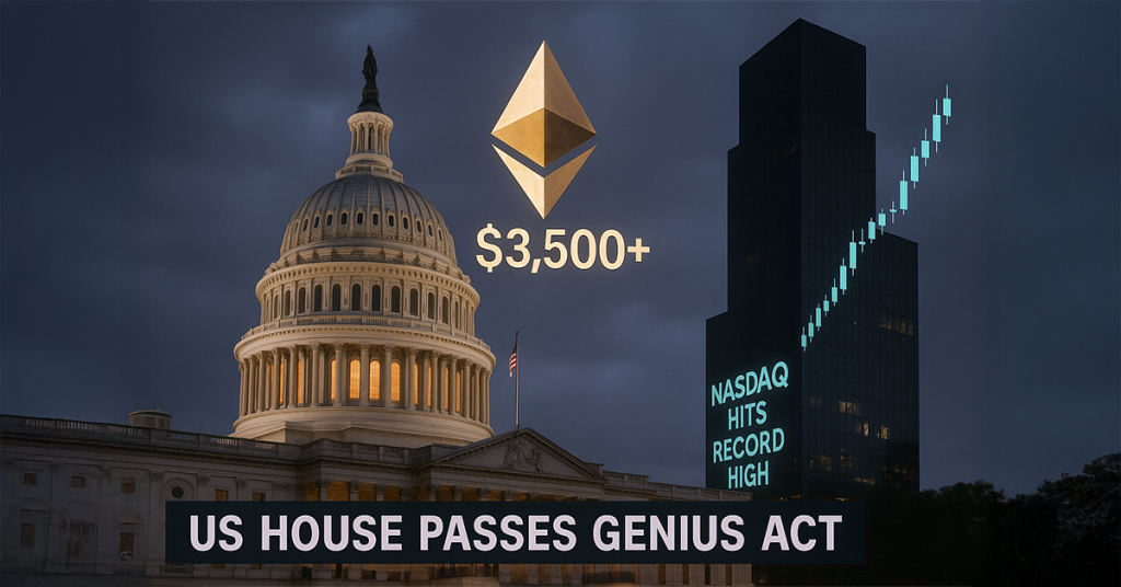 Weekly Market Recap and Forecast [US House Passes the GENIUS act pushing Ether above $3,500, and Nasdaq breaks new record highs]