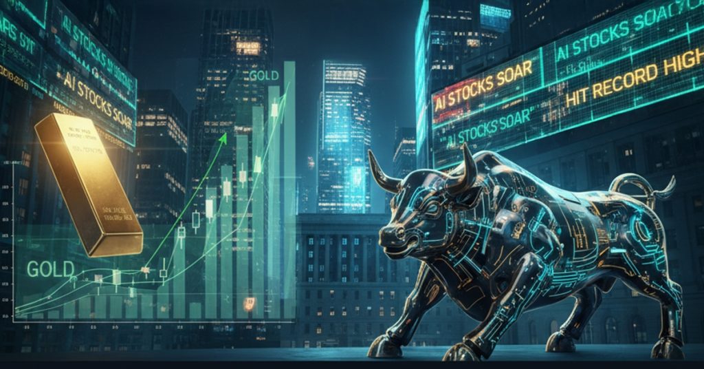 AI stocks push markets to record highs despite US government shutdown. Gold reaches new historic levels