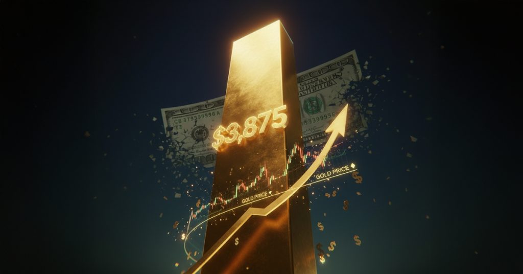 Daily Technical Analysis : Gold Breaks Another Record High at $3,875 as the Dollar Weakens