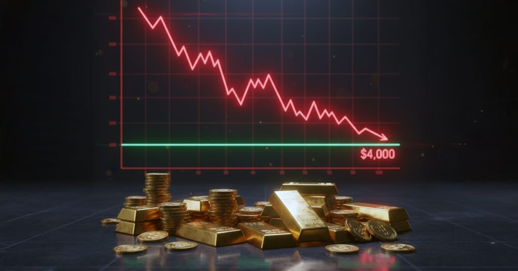 Gold's correction deepens, but finds support at $4,000