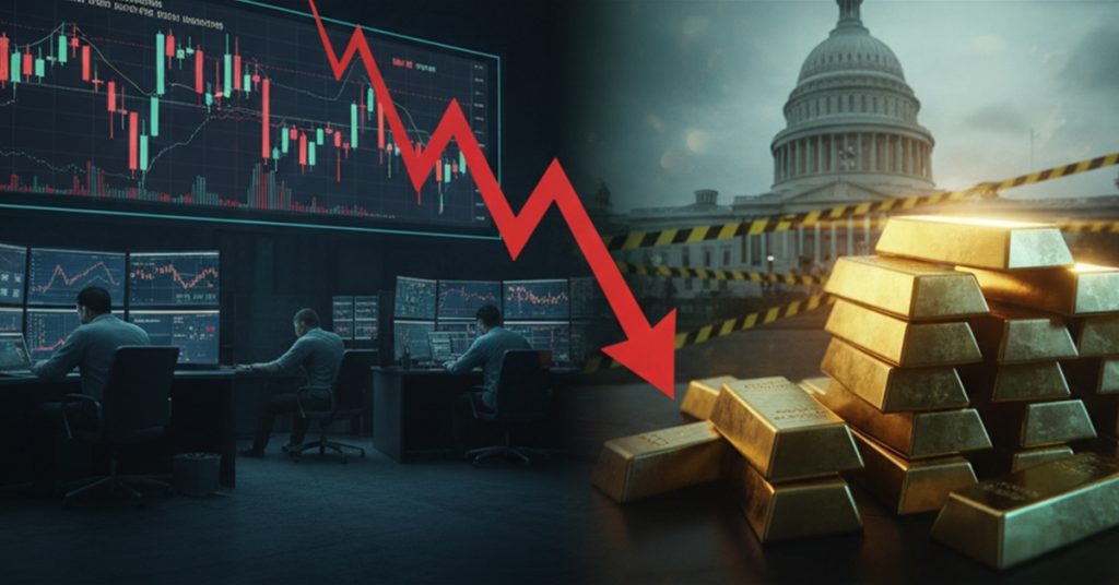 US Stocks Lose Momentum. Gold And Silver Break New Records As Government Shutdown Drags On